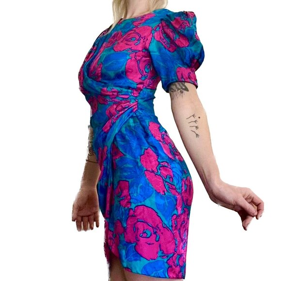 Vintage 100% silk jewel-tone dress - Picture 2 of 6